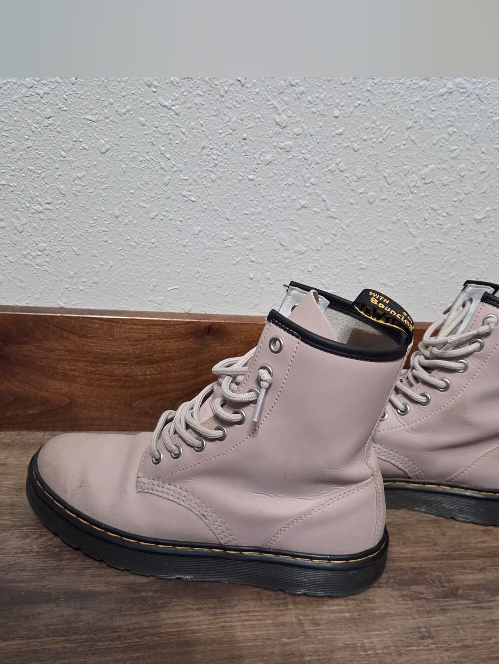 Dr. Martens 1460 Pascal Pale Pink Leather Lace-Up Boots